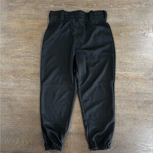 Rawlings Black Baseball Pants with Elastic Cuffs